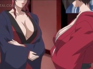 Hebat hentai seductress menghisap dan melompat besar manhood