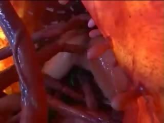 Hervorragend orientalisch straße mädchen saugt tentakel und wird andere ein im besitzen muschi